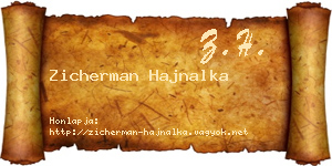 Zicherman Hajnalka névjegykártya